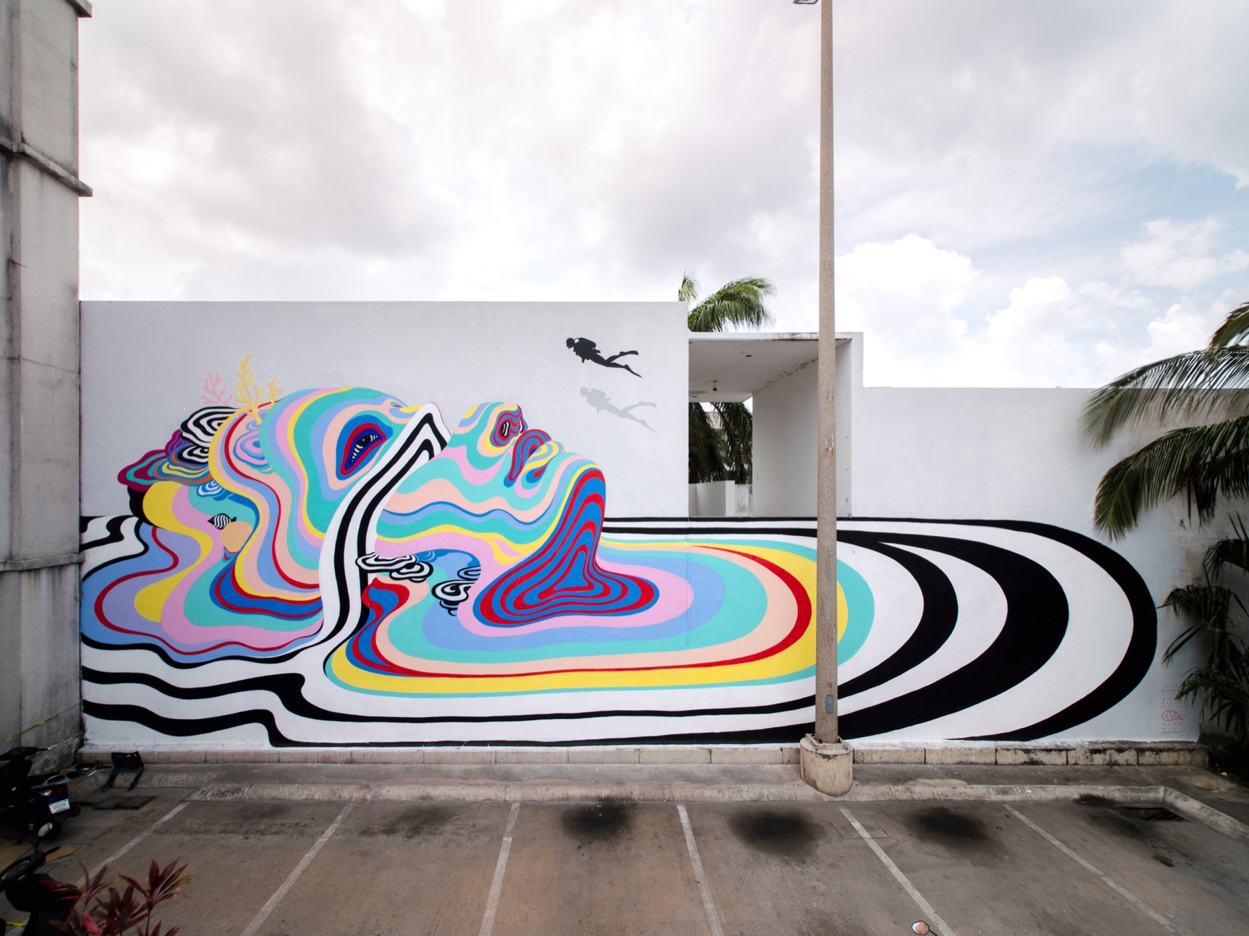 Mural by Gina Kiel — Sea Walls Cozumel, Mexico
